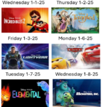 Movies Schedule for January 1 -January 16 2025