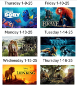 Movies Schedule for January 1 -January 16 2025