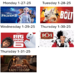 Movies Schedule for January 17 -January 31 2025