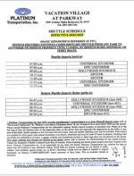 Courtesy Theme Park Shuttle Schedule
